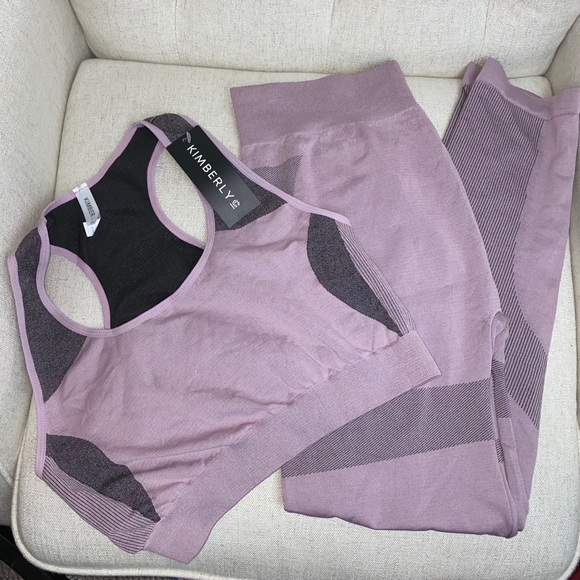 Legging Bra-Top Set-poly/spandex Blend High Waist - Picture 3 of 7